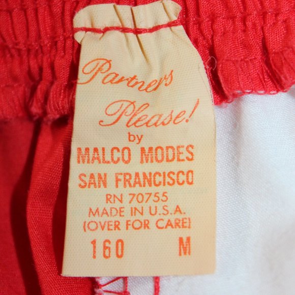 Vtg Partners Please Malco Modes Red White Square Dance Set Skirt Blouse M/L - Picture 5 of 10